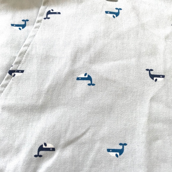 Men's Casual Whale Print Stretch Twill Shorts - Picture 3 of 6